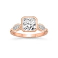 thumbnail image 1 of 2 Carat | IGI Certified Radiant Shape Lab Grown Diamond Engagement Ring For Women 14K Rose Gold | Lab Created Everly Vintage Bezel Diamond Engagement Ring | FG-VS1-VS2 Quality, 1 of 1