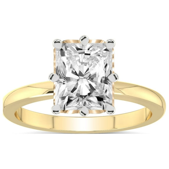 IGI Certified 2 Carat Radiant Shape Lab Grown Diamond Engagement Ring | 14K Yellow Gold | Malissa Solitaire Diamond Ring | FG-VS1-VS2 Quality Friendly Diamonds
