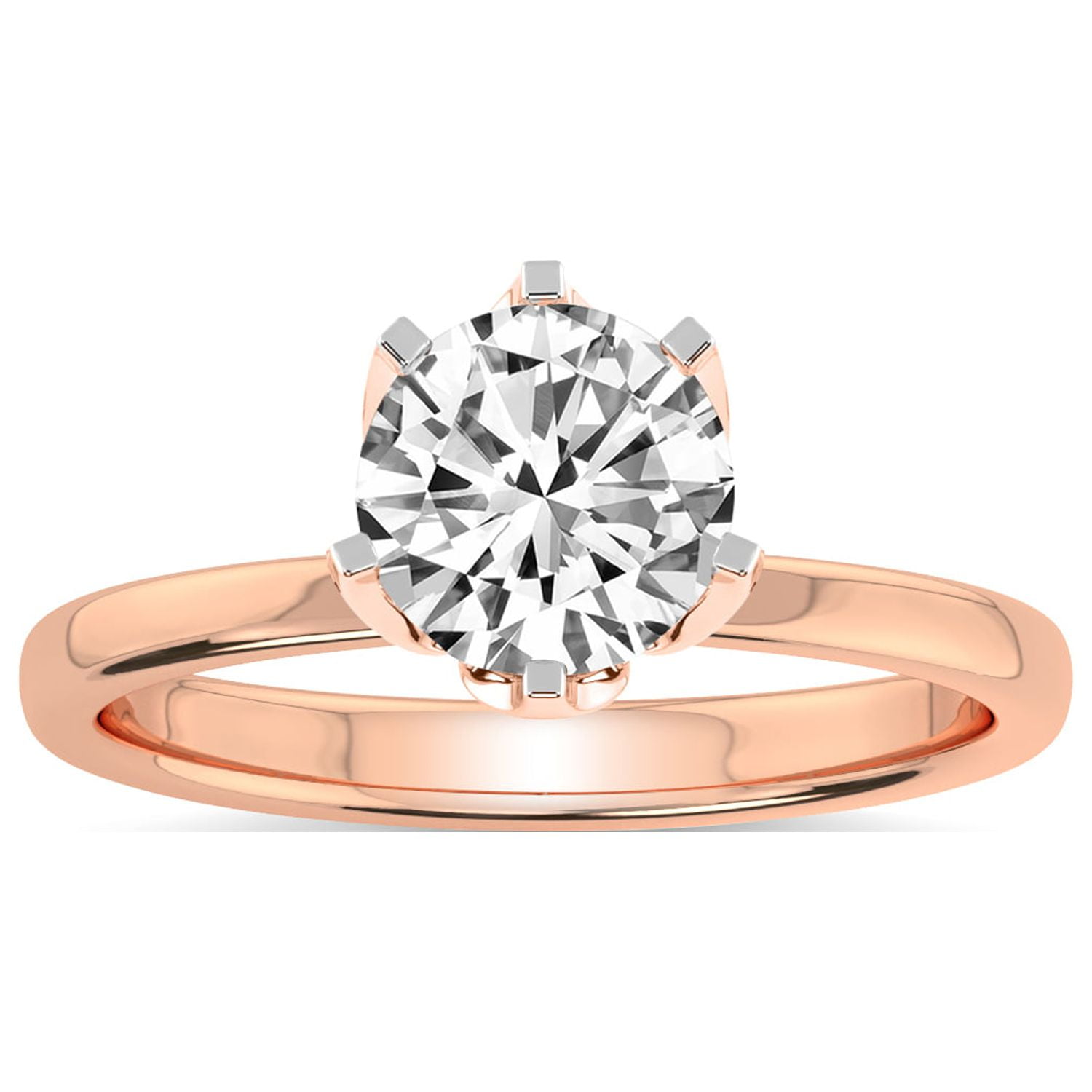 1/3 Ct. Diamond Solitaire Engagement Ring in 14K Rose Gold, Women's, Size: 7, Pink