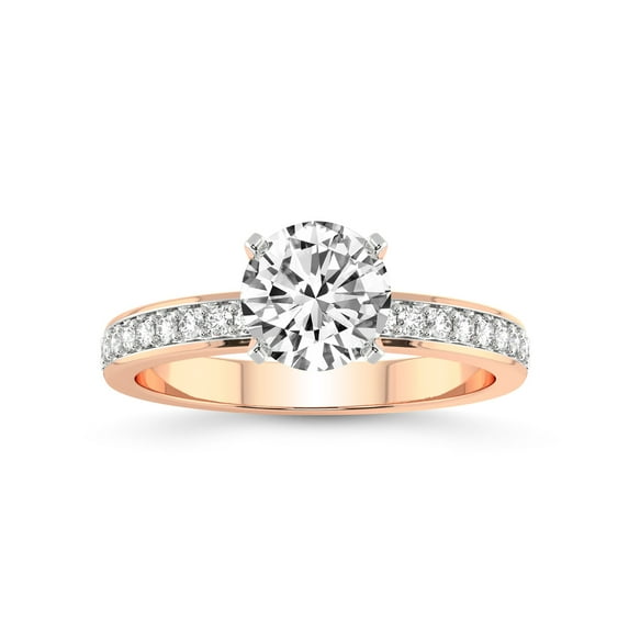 2 Carat IGI Certified Round Shape Lab Grown Diamond Engagement Ring | 14K Rose Gold |Charm Of Love Eternity Lab Diamond Ring | FG-VS1-VS2 Quality Friendly Diamonds
