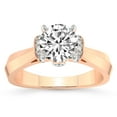 thumbnail image 1 of IGI Certified 2 Carat Round Shape Lab Grown Diamond Engagement Ring | 14K Rose Gold | Delanie Side Cuff Lab Diamond Ring | FG-VS1-VS2 Quality Friendly Diamonds, 1 of 7