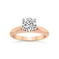 thumbnail image 1 of 2 Carat IGI Certified Round Shape Lab Grown Diamond Engagement Ring | 14K Rose Gold |Eloise Solitaire Knife Edge Lab Diamond Ring | FG-VS1-VS2 Quality Friendly Diamonds, 1 of 5