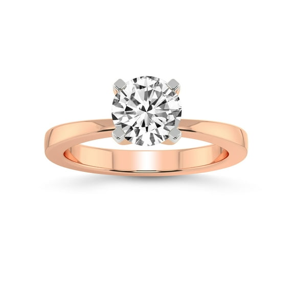 2 Carat IGI Certified Round Shape Lab Grown Diamond Engagement Ring | 14K Rose Gold | Jannel Tapering Solitaire Lab Diamond Ring | FG-VS1-VS2 Quality Friendly Diamonds