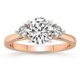 thumbnail image 1 of IGI Certified 2 Carat Round Shape Lab Grown Diamond Engagement Ring | 14K Rose Gold | Synthia Three Stone Lab Diamond Ring | FG-VS1-VS2 Quality Friendly Diamonds, 1 of 6