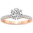 thumbnail image 1 of 2 Carat IGI Certified Round Shape Lab Grown Diamond Engagement Ring | 14K Rose Gold | Venetia Half Eternity Lab Diamond Ring | FG-VS1-VS2 Quality Friendly Diamonds, 1 of 1