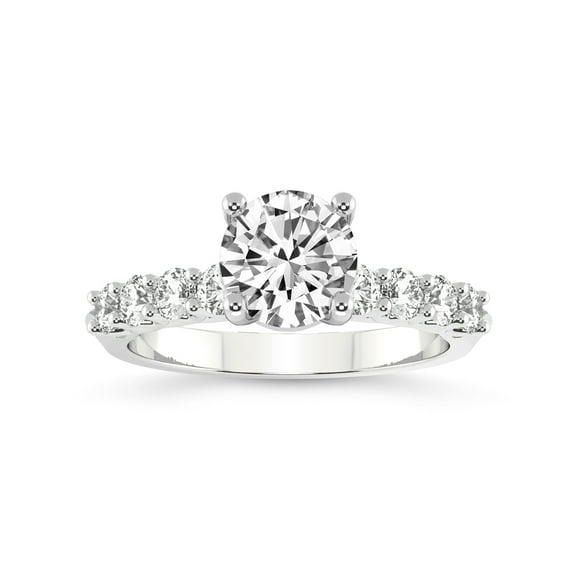 IGI Certified 2 Carat Round Shape Lab Grown Diamond Engagement Ring | 14K White Gold | Cassidy Entwined Prongs Lab Diamond Ring | FG-VS1-VS2 Quality Friendly Diamonds
