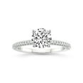 thumbnail image 1 of 2 Carat IGI Certified Round Shape Lab Grown Diamond Engagement Ring | 14K White Gold | Grace Micro Pave Eternity Lab Diamond Ring | FG-VS1-VS2 Quality Friendly Diamonds, 1 of 2
