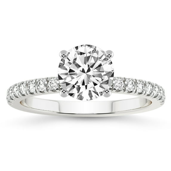 IGI Certified 2 Carat Round Shape Lab Grown Diamond Engagement Ring | 14K White Gold |Nomi Classic Eternity Lab Diamond Ring | FG-VS1-VS2 Quality Friendly Diamonds