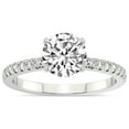 thumbnail image 1 of 2 Carat IGI Certified Round Shape Lab Grown Diamond Engagement Ring | 14K White Gold | Venetia Half Eternity Lab Diamond Ring | FG-VS1-VS2 Quality Friendly Diamonds, 1 of 2
