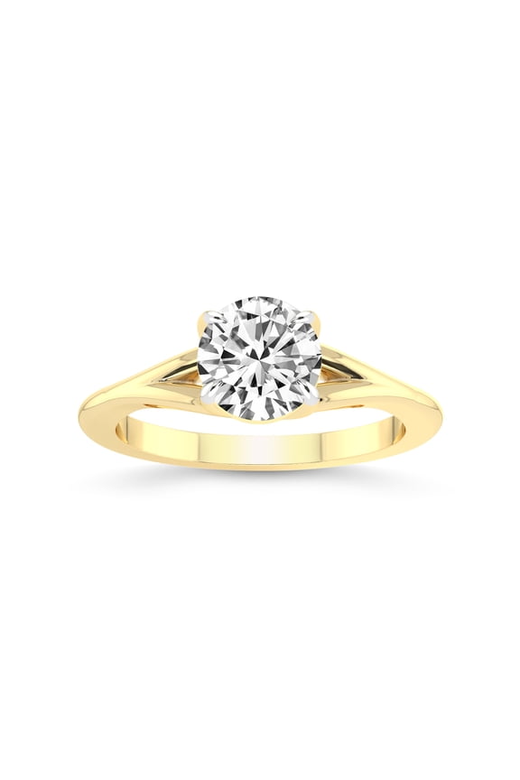 2 Carat IGI Certified Round Shape Lab Grown Diamond Engagement Ring | 14K Yellow Gold | Cynthia Split Shank Lab Diamond Ring | FG-VS1-VS2 Quality Friendly Diamonds