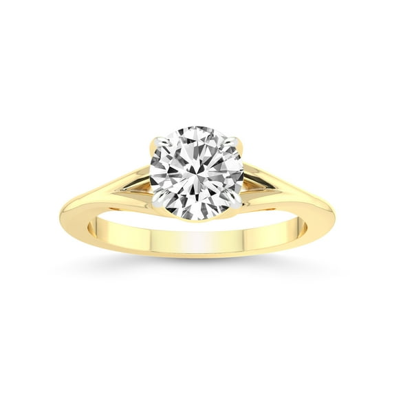 2 Carat IGI Certified Round Shape Lab Grown Diamond Engagement Ring | 14K Yellow Gold | Cynthia Split Shank Lab Diamond Ring | FG-VS1-VS2 Quality Friendly Diamonds