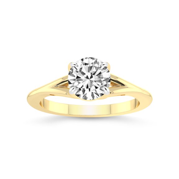 2 Carat IGI Certified Round Shape Lab Grown Diamond Engagement Ring | 14K Yellow Gold | Cynthia Split Shank Lab Diamond Ring | FG-VS1-VS2 Quality Friendly Diamonds