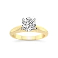 thumbnail image 1 of 2 Carat IGI Certified Round Shape Lab Grown Diamond Engagement Ring | 14K Yellow Gold |Eloise Solitaire Knife Edge Lab Diamond Ring | FG-VS1-VS2 Quality Friendly Diamonds, 1 of 5