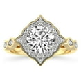 thumbnail image 1 of 2 Carat IGI Certified Round Shape Lab Grown Diamond Engagement Ring | 14K Yellow Gold | Melody Vintage Halo Lab Diamond Ring | FG-VS1-VS2 Quality Friendly Diamonds, 1 of 5