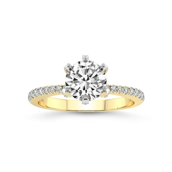 2 Carat IGI Certified Round Shape Lab Grown Diamond Engagement Ring | 14K Yellow Gold |Mereia Secret Halo Lab Diamond Ring | FG-VS1-VS2 Quality Friendly Diamonds