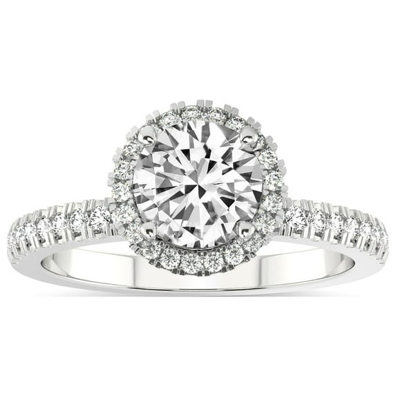 IGI Certified 2 Carat Round Shape Lab Grown Diamond Engagement Ring | 14K White Gold |Elle Classic Halo Diamond Ring | FG-VS1-VS2 Quality Friendly Diamonds
