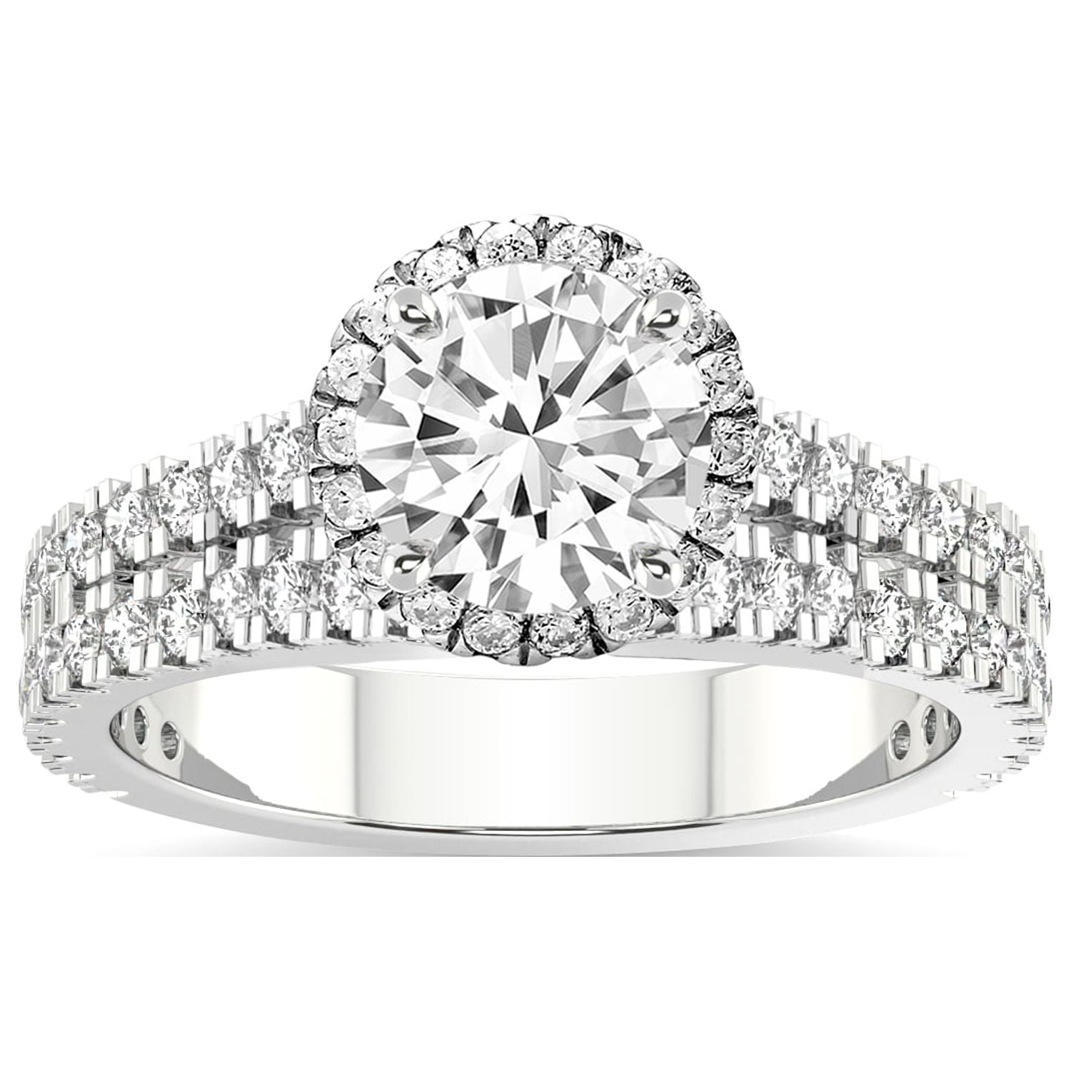 2 Carat IGI Certified Round Shape Lab Grown Diamond Engagement Ring For Women 14K White Gold Created Luna Split Shank Halo FG VS1 VS2 Quality 6a810e9a 0199 4c5d 843d c022f0fe6729.c8d5dae6d0ae3328ad6cb0521da043d7