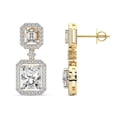 thumbnail image 1 of 2 Carat IGI certified Radiant Shape Lab Grown Diamond Earrings | 18K in Yellow Gold | Stardust Dangles Lab Diamond Earrings | Prong Setting | FG-VS1-VS2 Quality Friendly Diamonds, 1 of 1