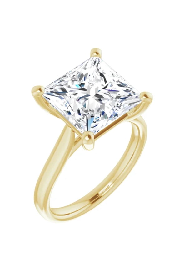 2 Carat Lab Diamond Engagement Ring 14k Yellow Gold Princess Cut