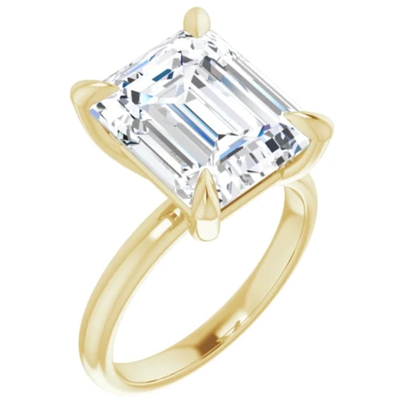 2 Carat Lab Diamond Engagement Ring Emerald 14k Yellow Gold