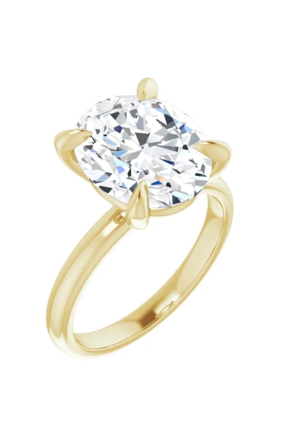 2 Carat Lab Diamond Engagement Ring Oval 14k Yellow Gold