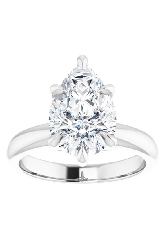 2 Carat Lab Grown Pear Diamond Engagement Ring 14k Gold
