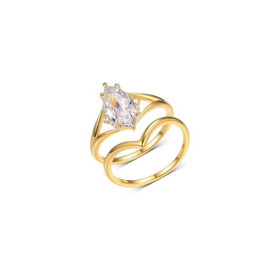 2 Carat Moissanite Bridal Ring Sets D Color VVS1 Clarity Gold Wedding Rings Sets for Women 925 Sterling Silver Marquise Cut Moissanite Ring for Women Size 5-9 