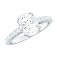 thumbnail image 1 of Rosec Jewels 2 Carat Moissanite Engagement Ring for Women - 7X9 mm Oval Moissanite Ring - D-VS1 Grade, 18K White Gold, US 5.00, 1 of 7