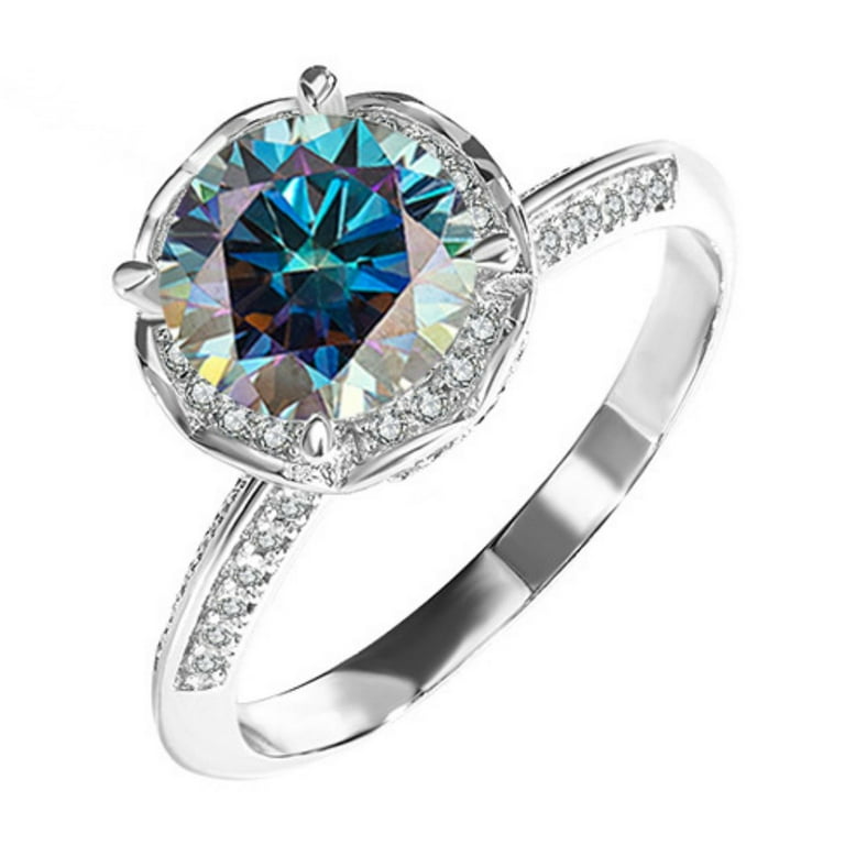 Carat Moissanite Engagement Rings for Women D Color VVS1 Clarity