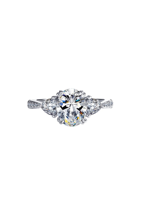 2 Carat Moissanite Engagement Rings for Women D Color VVS1 Clarity Oval Moissanite Ring 925 Sterling Silver Anniversary Promise Ring Size 5-9
