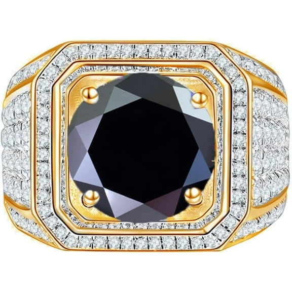 2 Carat Moissanite Ring for Men Blue/Yellow/Green Moissanite Engagement Ring Round Cut S925 Sterling Silver Gold Diamond Ring Diamond Wedding Band Ring