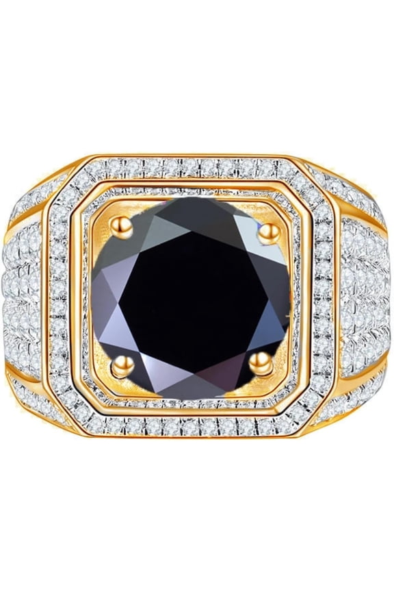 2 Carat Moissanite Ring for Men Blue/Yellow/Green Moissanite Engagement Ring Round Cut S925 Sterling Silver Gold Diamond Ring Diamond Wedding Band Ring