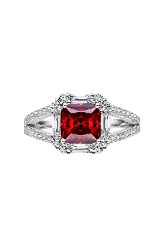 2 Carat Moissanite Rings for Women, S925 Sterling Silver D Color VVS1 Princess Cut Diamond Rings, Ideal Choice for Birthday, Anniversary and Romantic Occasions with Certificate