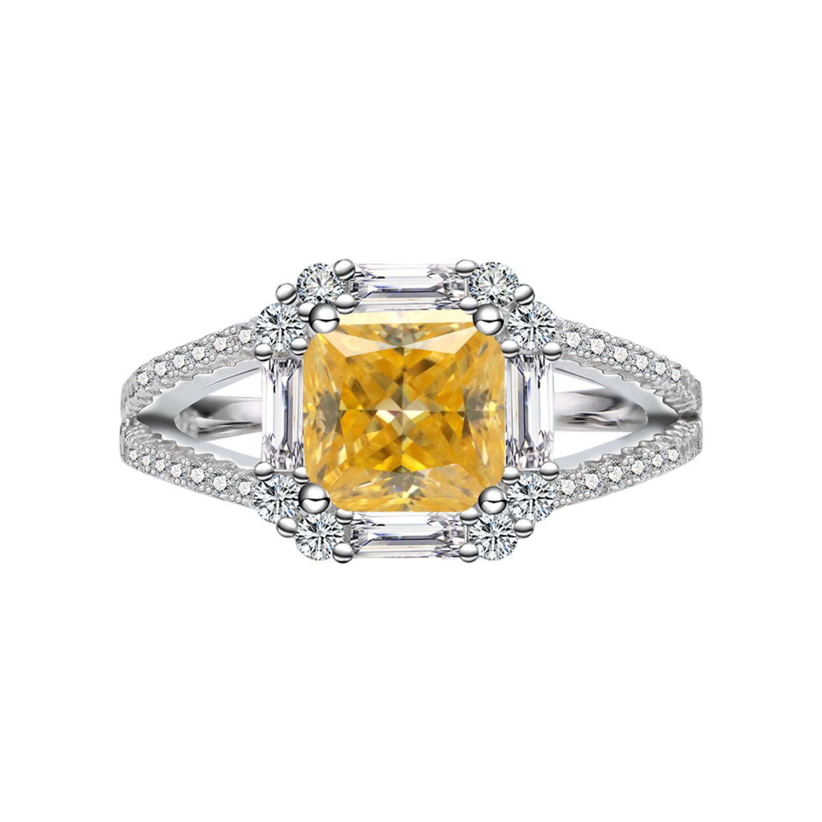 2 Carat Moissanite Rings for Women S925 Sterling Silver D Color VVS1