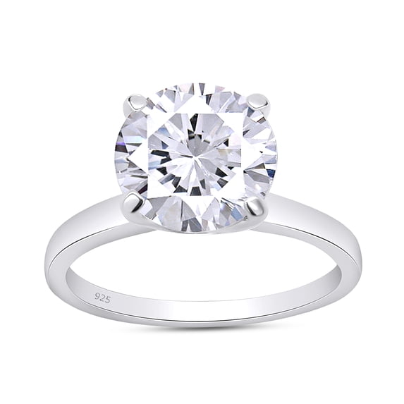 AFFY 2CT Moissanite Solitaire Engagement Ring for Women in 18K White Gold Sterling Silver-11