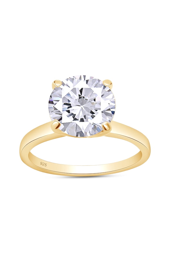 2CT Moissanite Solitaire Engagement Ring for Women in 18K Yellow Gold Sterling Silver-10