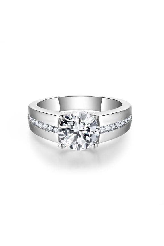 2 Carat Moissanite Wedding Band Ring for Men D-Color 18K Moissanite Rings Men Simulated Diamond Promise Ring for Men Lab Grown Diamond Engagement Rings Fiance