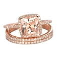 thumbnail image 1 of 2 Carat Morganite and Diamond Trio Set, Engagement Ring and 2 Matching Wedding bands, 10k Rose Gold, 1 of 3