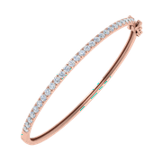 FINEROCK LLC 2 Carat Natural Diamond Womens Bangle Bracelet in 14K Rose Gold - IGI Certified