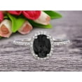 thumbnail image 1 of 2 Carat Oval Cut Black Diamond Moissanite Engagement Ring Wedding Anniversary Gift On 10k White Gold, 1 of 5