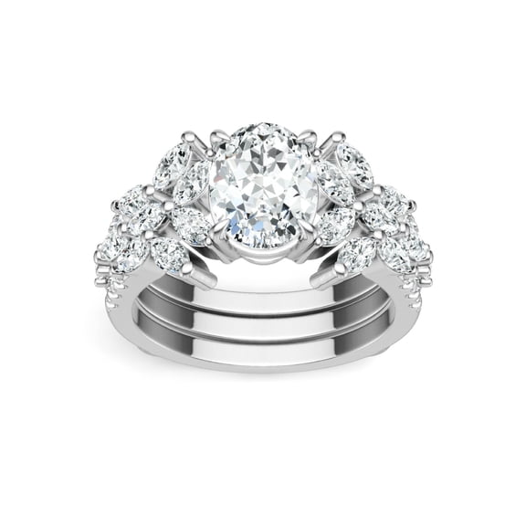 2 Carat Oval Moissanite Ring for Women D Color VVS1 Clarity Diamond Engagement Ring 925 Sterling Silver Promise Wedding Rings Size 5-9