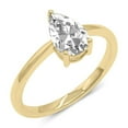 thumbnail image 1 of 2 Carat - Pear Cut Lab Grown Basket Regular Shank Setting Solitaire Diamond Engagement Ring in 14K Yellow Gold | E-F Color, VS1-VS2 Clarity (Ring Size: 7.5), 1 of 2