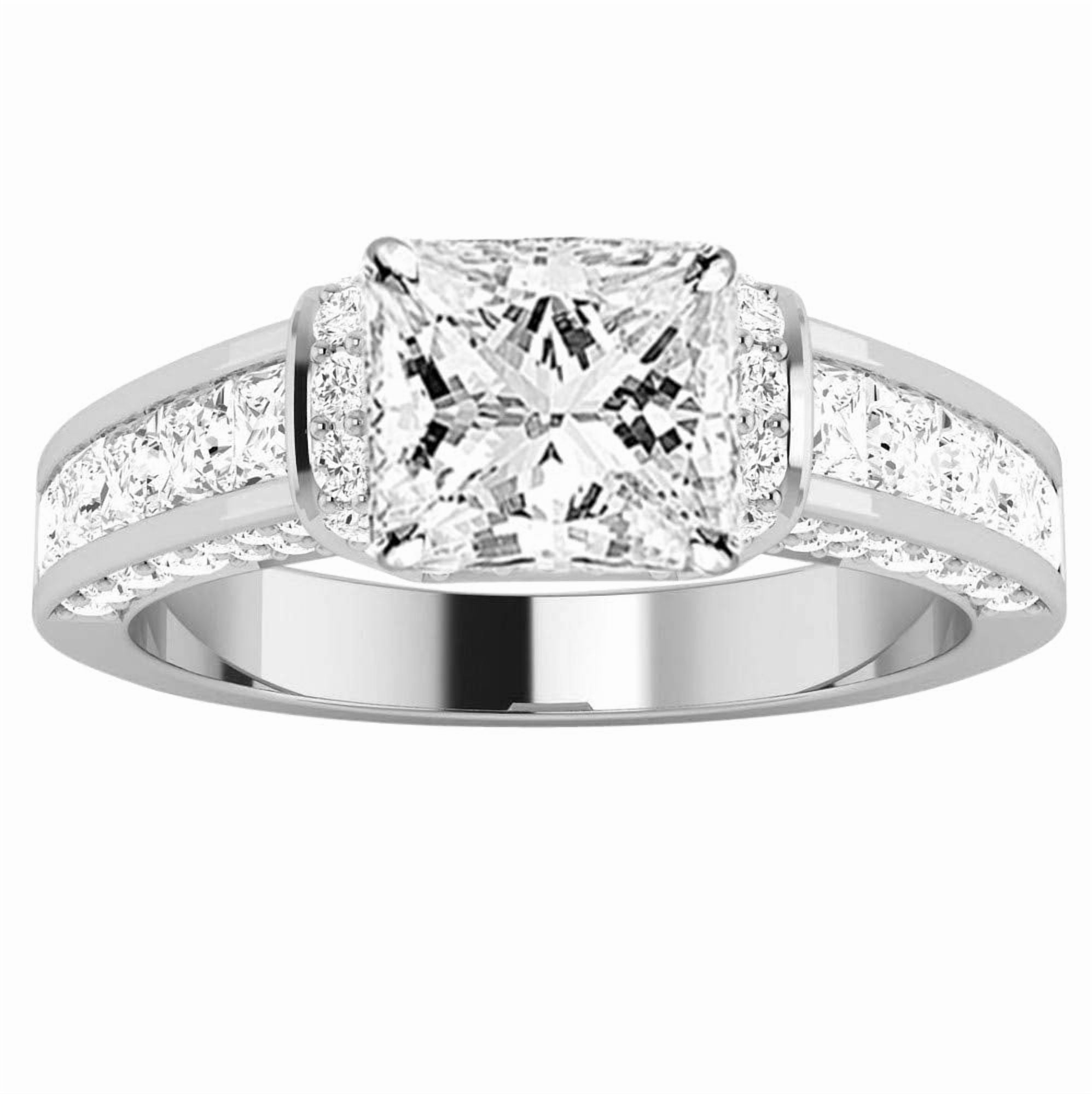 2 Carat Platinum Contemporary Channel Princess Round GIA Certified ...