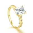 thumbnail image 1 of 2 Carat Rose/Gold Moissanite Rings for Women D Color VVS1 925 Sterling Silver Radiant Cut Moissanite Wedding Rings Lab Created Diamond Promise Rings Simulated Diamond Ring, 1 of 6