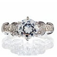 thumbnail image 1 of 2 Carat Round Cubic Zirconia Pave Band Engagement Ring In Sterling Silver, 1 of 2
