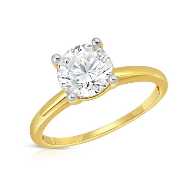 MAX STONE 14k Gold Carat Cubic Zirconia Solitaire Engagement