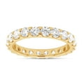 thumbnail image 1 of 2 Carat Round Cut Lab Created Moissanite Diamond Full Eternity Stackable Wedding Band Ring In 14K Solid Yellow Gold Jewelry For Women (G-H Color, VVS1 Clarity, 2 Cttw)-10, 1 of 7