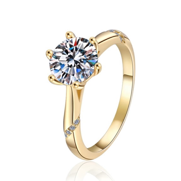2 Carat Round Cut Moissanite Wedding Rings for Women D Color VVS1 Lab Grown Gold Diamond Ring Band 925 Sterling Silver Moissanite Proposal Ring for Her
