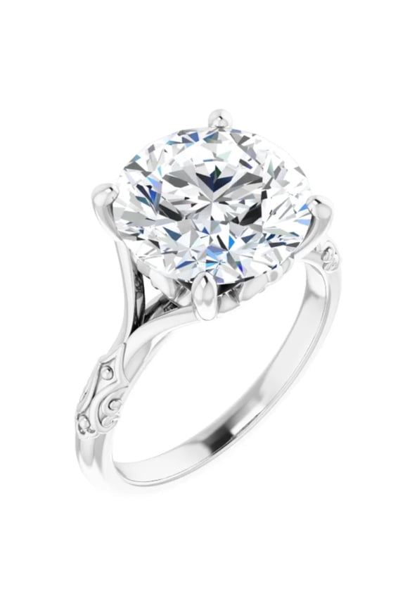 2 Carat Round Lab Grown Diamond Engagement Ring