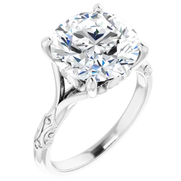 2 Carat Round Lab Grown Diamond Engagement Ring